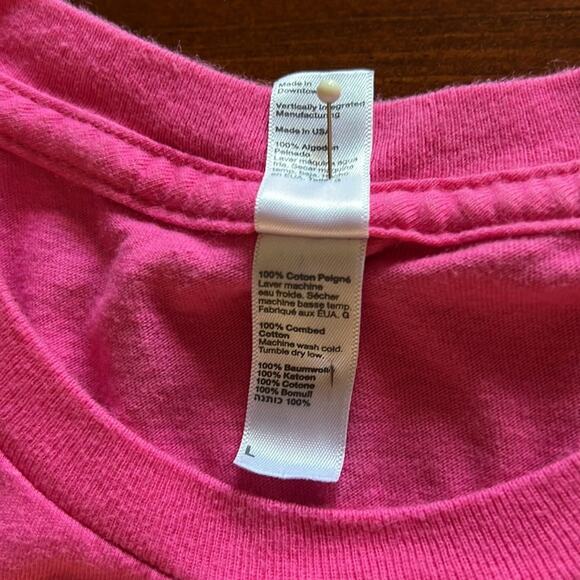 American Apparel Bruno Mars Doo-wops Pink Tee Shirt Woman Size Large - Picture 7 of 9